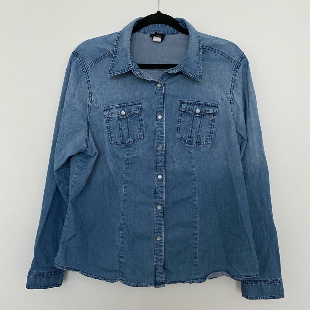 Denim button down
